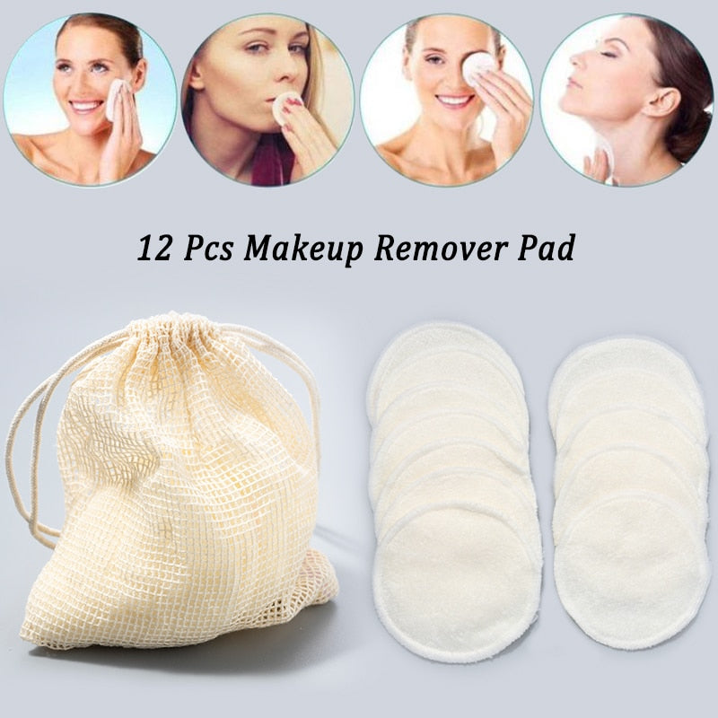 12Pcs Makeup Remover Pads Reusable